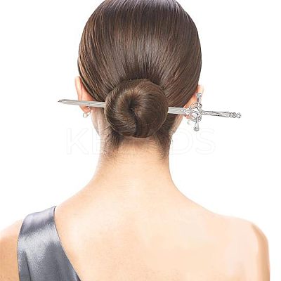 3Pcs 3 Colors Chinese Style Alloy Sword Hair Sticks OHAR-GF0001-22-1