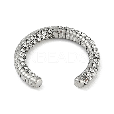 304 Stainless Steel Ring with Rhinestones RJEW-D083-08P-1