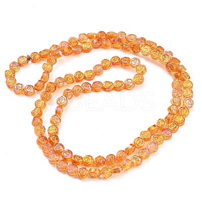 Full Rainbow Plated Electroplate Transparent Glass Beads Strands EGLA-G037-01A-FR03-1