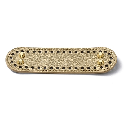 Oval PU Leather Knitting Crochet Bags Nail Bottom Shaper Pad DIY-WH0349-98C-1