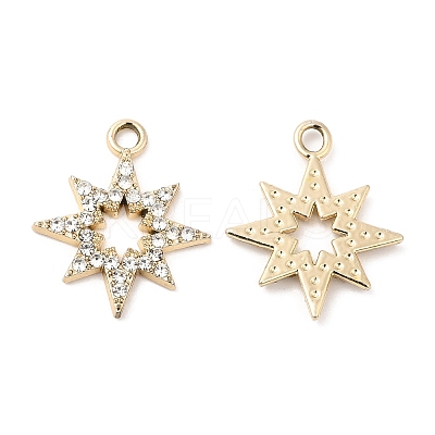 UV Plating Alloy Rhinestone Pendants PALLOY-A004-08G-1