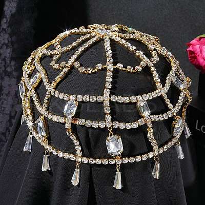 Alloy Rhinestone Headbands for Women AJEW-WH20020-241G-1