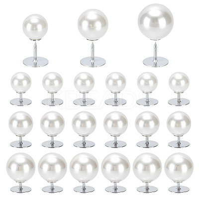48Pcs 3 Styles Plastic Pearl No Sewing Buttons FIND-NB0006-78B-1