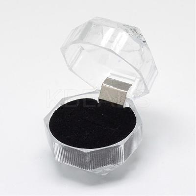 Transparent Plastic Ring Boxes OBOX-R001-04B-1