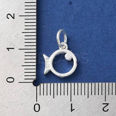 925 Sterling Silver Hollow Fish Charms with Jump Rings LS-STER-E071-01S-09-1