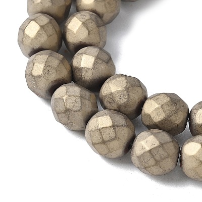 Electroplated Synthetic Non-magnetic Hematite Beads Strands G-S382-01G-1