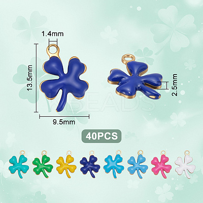 40Pcs 201 Stainless Steel Enamel Charms STAS-UN0064-55-1