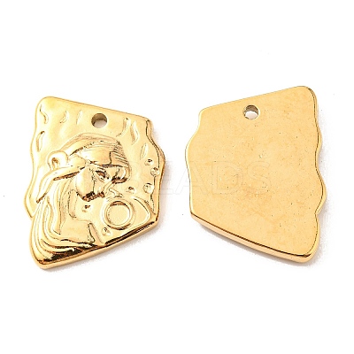 PVD Vacuum Plating 304 Stainless Steel Pendant Cabochon Settings STAS-F287-43G-1