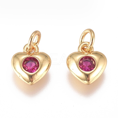 Brass Micro Pave Cubic Zirconia Charms ZIRC-G168-58G-02-1