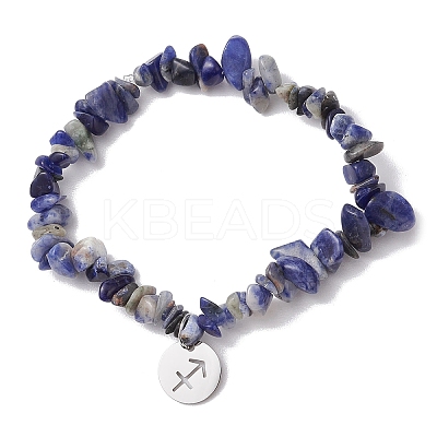 Natural Sodalite Stretch Bracelets BJEW-JB11147-09-1
