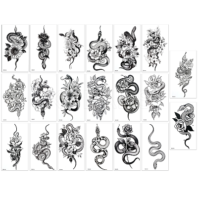 20Pcs 20 Styles Removable Temporary Water Proof Tattoos Paper Stickers DIY-CP0012-48A-1