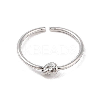 Non-Tarnish Simple Knotted 304 Stainless Steel Open Cuff Ring for Women Men RJEW-Z038-06P-1