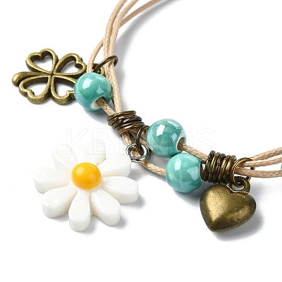 Polyester Braided Bead Bracelets BJEW-JB11362-1