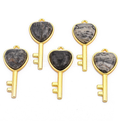 Natural Map Stone/Picasso Stone/Picasso Jasper Pendants G-N326-158-05-1