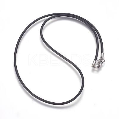 Rubber Cord Necklaces Making MAK-L023-01B-1