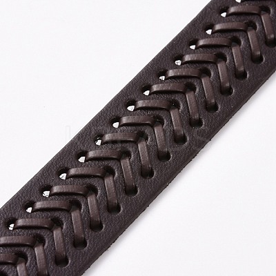 Vintage Cowhide Leather Braided Cord Bracelet for Men BJEW-A039-02B-1