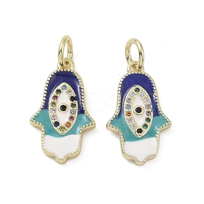 Real 18K Gold Plated Brass Micro Pave Cubic Zirconia Pendants KK-L209-078G-01-1