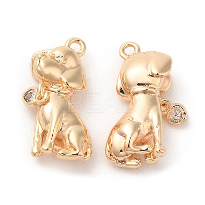 Brass with Glass Pendants KK-G468-35G-1