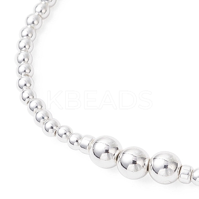 Electroplate Non-magnetic Synthetic Hematite Round Beads Stretch Bracelets for Women BJEW-JB12584-01-1