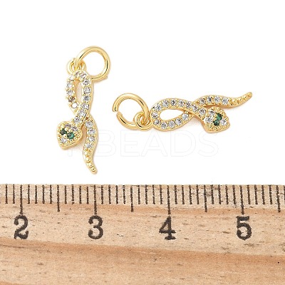 Brass Micro Pave Cubic Zirconia Pendants KK-U056-48G-1