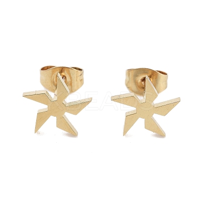 PVD Vacuum Plating 304 Stainless Steel Stud Earrings for Women EJEW-A048-15G-1