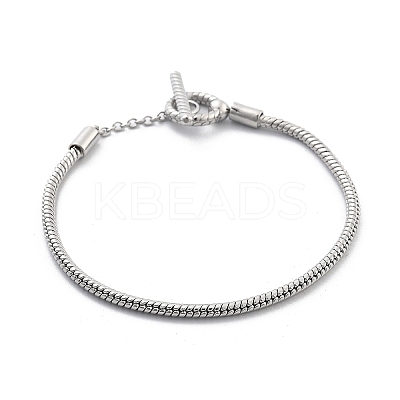 Brass Snake Chain Bracelets for Men Women BJEW-G736-05P-1