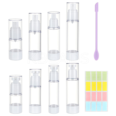 8Pcs 8 Style Plastic Portable Refillable Airless Pump Bottles AJEW-PH0011-42-1