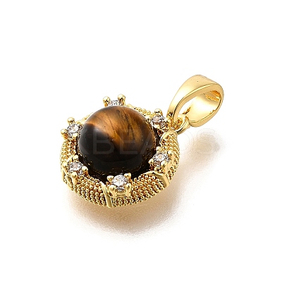 Brass Micro Pave Cubic Zirconia Charms LS-KK-S517-03G-1
