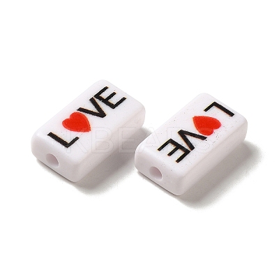 Spray Painted Opaque Acrylic Beads OACR-G029-01-1