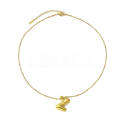 Ion Plating(IP) Initial Letter 304 Stainless Steel Pendant Necklace NJEW-R265-05G-Z-1