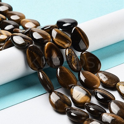 Natural Teardrop Tiger Eye Beads Strands G-L242-26-1