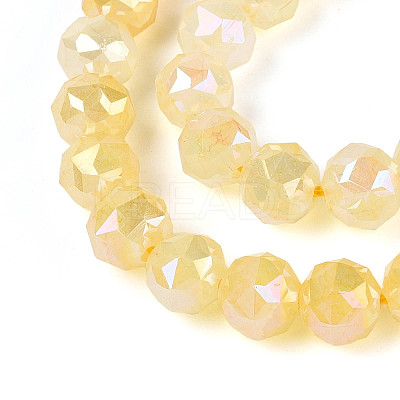 Anti-Tarnish Electroplate Glass Beads Strands GLAA-N064-8mm-03-1