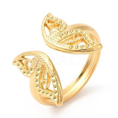 Ion Plating(IP) 201 Stainless Steel Open Cuff Ring RJEW-E063-43G-1