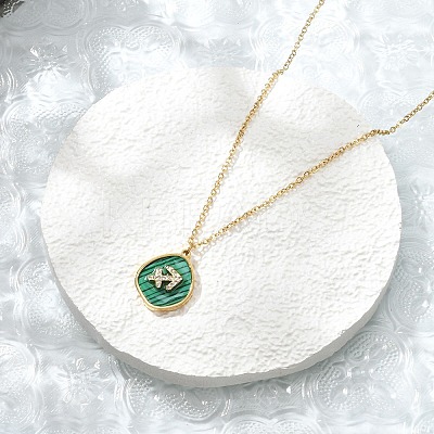 304 Stainless Steel Micro Pave Cubic Zirconia constellation Pendant Necklaces NJEW-R021-01G-09-1