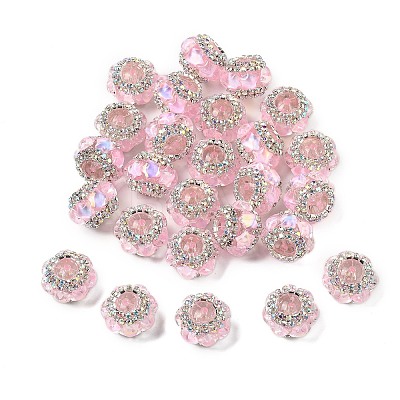 Acrylic Rhinestone Rondelle Beads OACR-S048-02F-1
