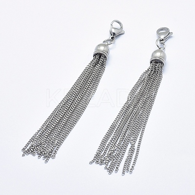 Non-Tarnish 304 Stainless Steel Tassels Big Pendant STAS-P225-075P-1