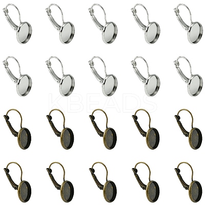 20Pcs 2 Colors Brass Leverback Earring Findings KK-YW0002-24-1