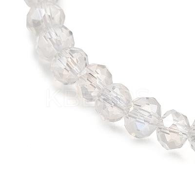 3Pcs 3 Colors Electroplate Glass Beads Stretch Bracelets BJEW-TA00646-1