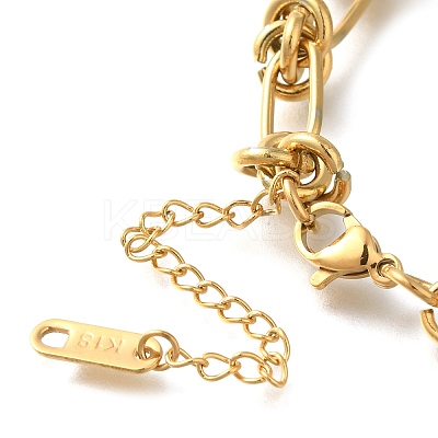 Ion Plating(IP) 304 Stainless Steel Knot Link Bracelets for Women BJEW-H613-04G-1