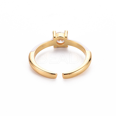 Brass Enamel Cuff Rings RJEW-T016-26G-NF-1