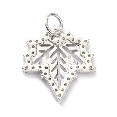 Brass Micro Pave Clear Cubic Zirconia Pendants ZIRC-L091-087P-1