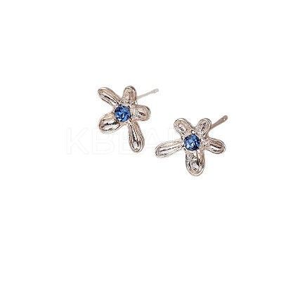 Zinc Alloy Rhinestone Stud Earrings for Women WGBF331-01-1