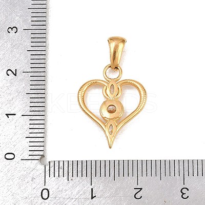 316 Surgical Stainless Steel Micro Pave Clear Cubic Zirconia Pendants STAS-A137-02A-G-1