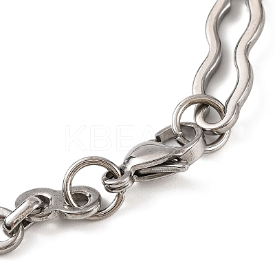 Tarnish Resistant 201 Stainless Steel Link Chain Bracelets BJEW-B078-95P-1