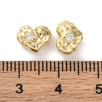 Brass Micro Pave Clear Cubic Zirconia Beads KK-U042-05G-1