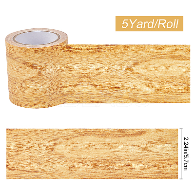 Non-woven Fabrics Imitation Wood Grain Adhesive Tape DIY-GF0005-15C-1