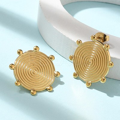 Ion Plating(IP) 304 Stainless Steel Stud Earrings for Women EJEW-M089-03G-1