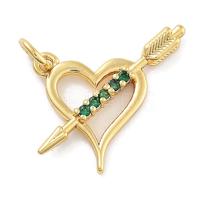 Rack Plating Brass Micro Pave Cubic Zirconia Pendants KK-Z071-88G-02-1