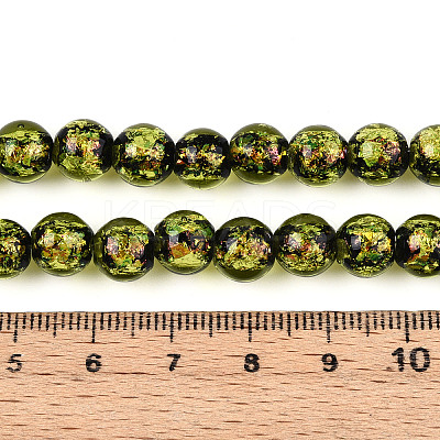 Handmade Foil Glass Beads Strands FOIL-N029-05D-1