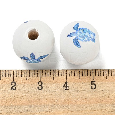 Natural Wood European Beads WOOD-S059-01K-1